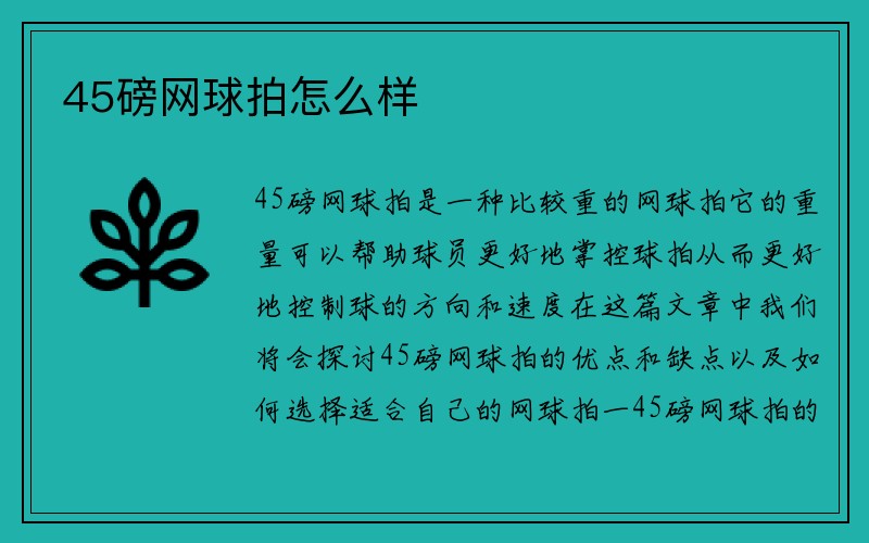 45磅网球拍怎么样