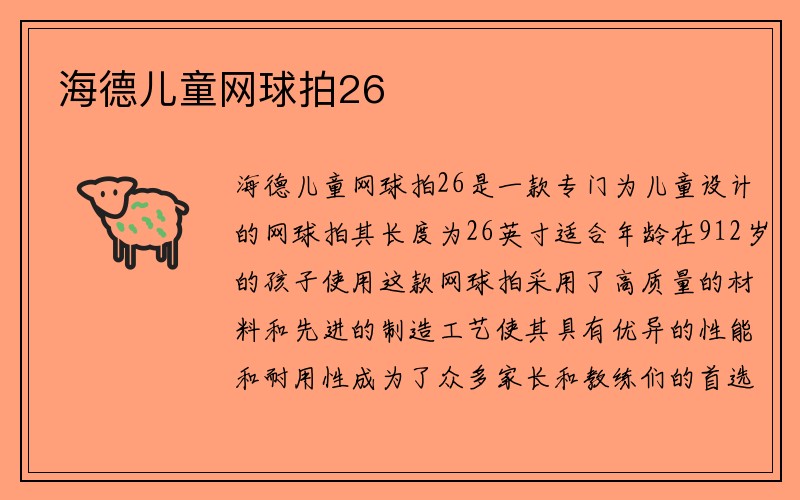 海德儿童网球拍26