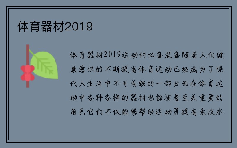 体育器材2019